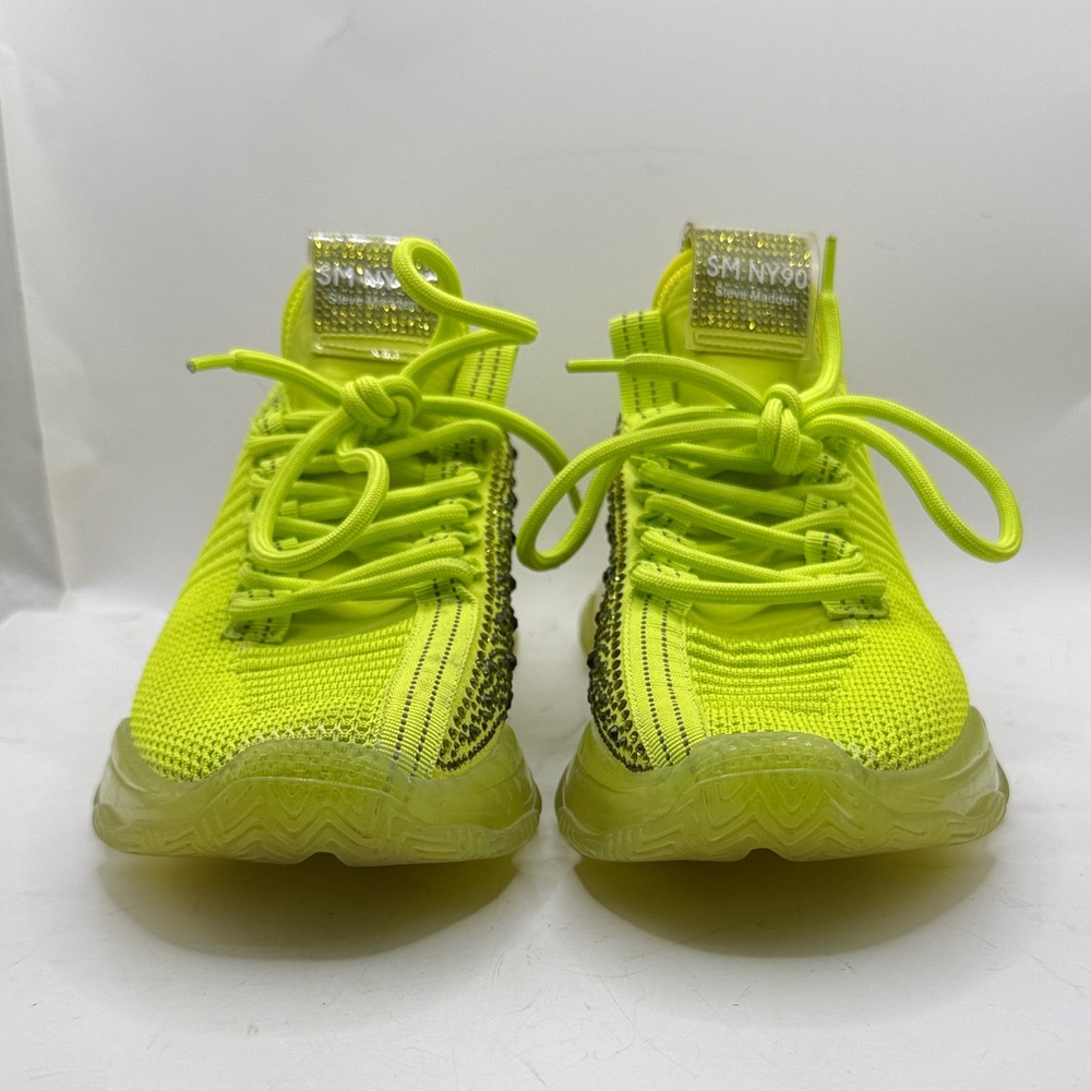 Steve Madden Maxima Athletic Shoes Sneakers Yellow Green Bedazzled Jewel Women 9 - Picture 2 of 14